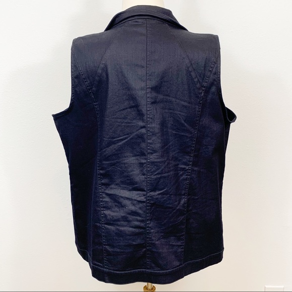 Eileen Fisher Asymmetric Zip Black Vest 1X - Picture 6 of 11